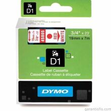 Dymo 720850-45805 D1 Beyaz-Kırmızı 19x7 m Şerit