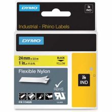 Dymo RhinoPro 1734525 Sarı-Siyah 24mm x 3.5m Naylon Şerit
