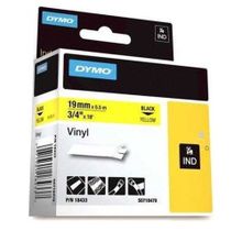 Dymo RhinoPRO 19mmx5,5m Sarı-Siyah Renkli Vinil