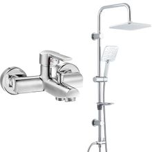 E.C.A Delta Banyo Bataryası + T-May Banyo Çamlıca Kare Tepe Paslanmaz Krom Duş Seti