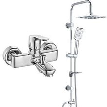 E.C.A Luna Banyo Bataryası + T-May Banyo Belen Kare Tepe Paslanmaz Krom Duş Seti