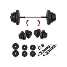 E-Life 25 kg Siyah Dambıl Seti ve Halter Seti Ağırlık Fitness Seti