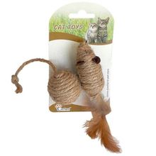 Eastland Hasır Örgülü Top ve Fare 7 cm Kedi Oyuncağı