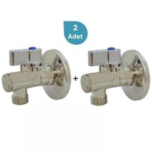 Eca 602111048-2 Rozet Dahil 1/2 inç Krom Volanlı 2 Adet Filtreli Ara Musluk