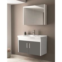 Ece Banyo Gama 91 cm Antrasit Beyaz Banyo Dolabı Seti