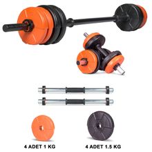 Ecgspor 13 kg Turuncu Siyah Halter Seti ve Dambıl Seti