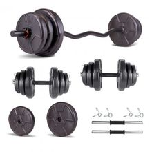 Ecgspor Hero Serisi 25 kg Z Bar Dambıl Seti ve Fitness Ağırlık Seti
