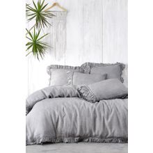 Ecocotton Miranda Keten Parça Boya Gri 220x240 cm Battal Boy Nevresim Takımı