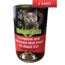Econature Sığır Etli Konserve 6 x 400 gr Kedi Maması
