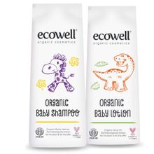 Ecowell Bebek Saç ve Vücut Şampuanı + Nemlendirici 2x300 ml Yüz ve Vücut Losyonu