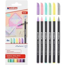 Edding 1200 Yuvarlak Uçlu 1 mm İnce Uçlu 6 Pastel Renkli Keçeli Kalem Seti