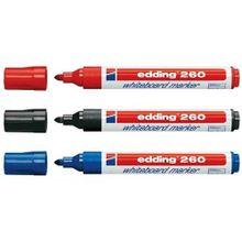 Edding 260 3'lü Siyah Kırmızı Mavi Yazı Tahtası Kalemi