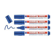 Edding 260 Mavi 4'lü Set Yuvarlak Uç 1,5-3 mm Beyaz Yazı Tahtası