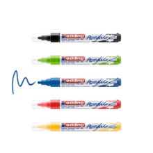 Edding 5100 Siyah-Kırmızı-Mavi-Sarı-Yeşil 5'li Paket 2-3 mm Yuvarlak Uç Akrilik Markör