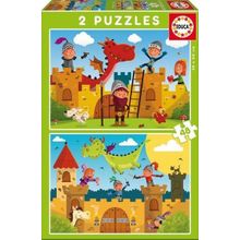 Educa W 17151 Dragons 2x 48 Parça İkili Puzzle
