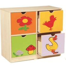 Edutoys 4 Çekmeceli Figürlü Dolap