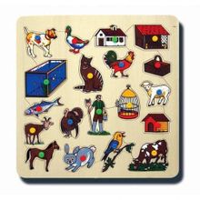 Edutoys Kulplu 20 Parça Hayvanlar ve Barınakları Puzzle