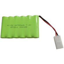 Efcell 202105 7.2 Volt 700 Mah Nİ-MH 2 Pin Tamiya Soketli 6'lı Oyuncak Araba Şarj Edilebilir Kalem Pil