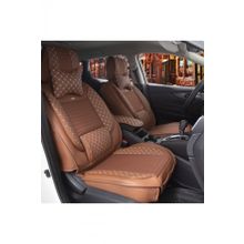Egemenotoaksesuar Renault Latitude Lüks Deri Ön/Arka Set Tarçın Oto Koltuk Kılıfı