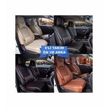 Egemenotoaksesuar Renault Megane 2 Sedan Lüks Deri Ön/Arka Set Tarçın Oto Koltuk Kılıfı