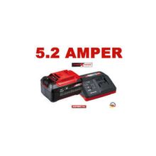 Einhell 18V Power X-Change 5.2 Ah Akü + Hızlı Şarj Cihazı 5,2 X