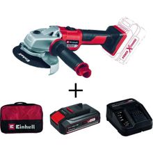 Einhell 2.5 Ah Starter Kit + Bez Çanta + Axxio 125 mm Kömürsüz Akülü Avuç Taşlama
