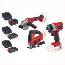 Einhell Axxio 18/115 Q + TC-JS 18'li Dekupaj 2x4.0 Ah Avuç Taşlama Set