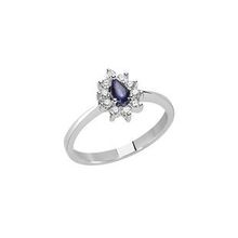 Ejed Diamond PIR1556 0.08 Karat Pırlantalı Damla Safir Kadın Yüzük