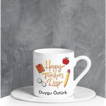 Ejoya 90658 Kişiye Özel Happy Teachers Day Türk Kahvesi Fincanı