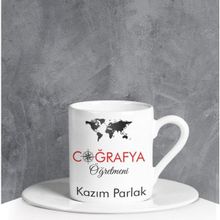 Ejoya 90689 Kişiye Özel Coğrafya Öğretmeni Türk Kahvesi Fincanı