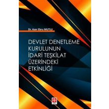 Ekin Yayınları Devlet Denetleme Kurulunun İdari Teşkilat Üzerindeki Etkinliği