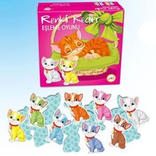 Ekip Oyuncak 1610-1606 Renkli Kediler - Renkli Köpekler Eşleme Oyunu