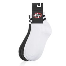Eklips Siyah Beyaz 2'li Çizgili Çorap