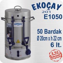 Ekoçay Çelik 50 Bardak 6 lt Çay Makinası