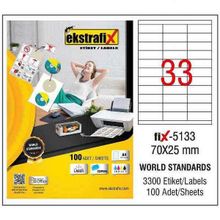 Ekstrafix 70x25 mm Laser Etiket