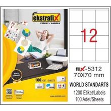 Ekstrafix Fix-5312 70x70mm Lazer Etiket