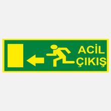 Ekstrafix YF061 12x25 cm Fosforlu Acil Çıkış Uyarı Levhası