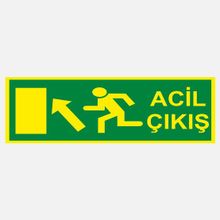 Ekstrafix YF063 12x25 cm Fosforlu Acil Çıkış Uyarı Levhası