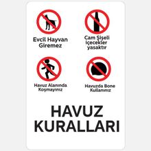 Ekstrafix YUL-428 25x35 cm Havuz Kuralları