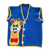 El Örgüsü Bebe Yeleği Erkek çocuk-Mavi