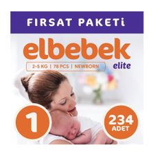 Elbebek Elite No:1 Yenidoğan 234 Adet Bebek Bezi