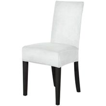 Elgeyar Ipek Kadife Sandalye Kılıfı,sandalye Örtüsü, Lastıkli, Standart 1 Adet - 35 x 50 cm - Beyaz