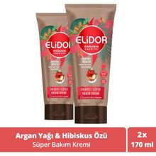 Elidor Doğanın Enerjisi Onarıcı Süper Argan Yağı ve Hibiskus Özü 2x170 ML Saç Bakım Kremi