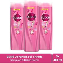 Elidor Superblend 2'si 1 Arada Güçlü ve Parlak 3x400 ml Şampuan ve Saç Bakım Kremi