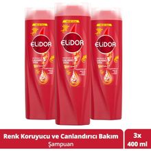 Elidor Superblend Renk Koruyucu ve Canlandırıcı Bakım 3x400 ml Şampuan