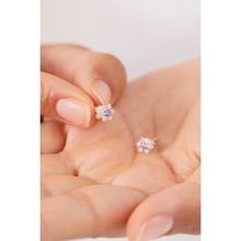 Elika Silver 925 Ayar Gümüş Lila Minimal Kar Tanesi Küpe