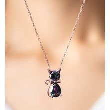 Elika Silver 925 Ayar Kedi Model Kadın Gümüş Kolye