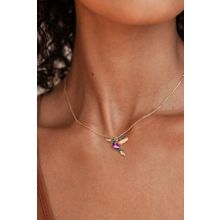 Elika Silver 925 Ayar Rose Kaplama Taşlı Kuş Model Kadın Gümüş Kolye