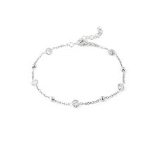 Elika Silver 925 Ayar Taşlı Top Detaylı Kadın Gümüş Bileklik