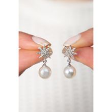 Elika Silver Kadın Yıldız Detaylı İnci Model Küpe